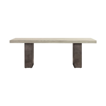 Armen Living Abbey Concrete and Gray Oak Wood Coffee Table LCAJCOGR